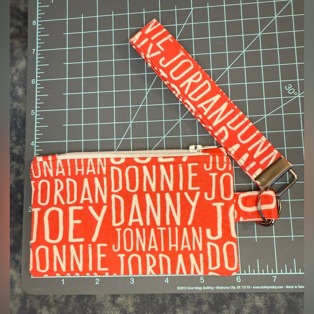 NKOTB band members names coin purse/keyfob